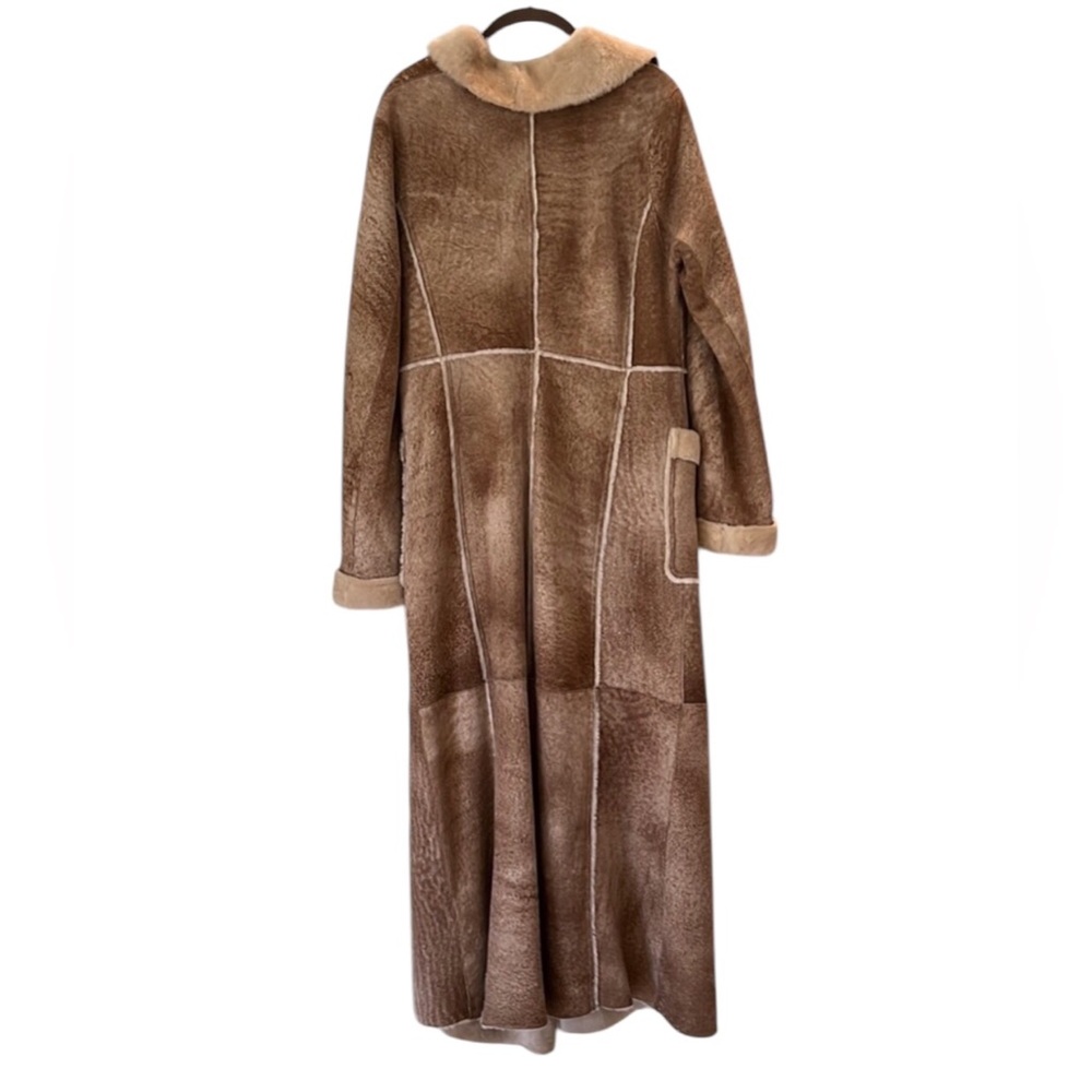 Exquisite Vintage Genuine Leather Shearling Maxi Coat Penny Lane XS - Picture 4 of 10